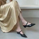  Dép Sục Cao Gót 5 phân Da Bóng Cao Cấp 2205 