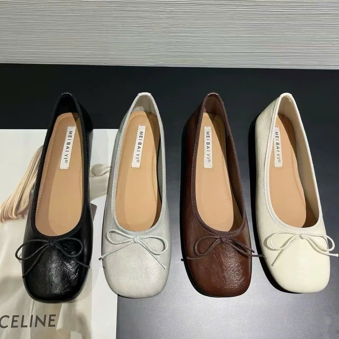  Giày Búp Bê Bệt Da Lì Cao Cấp 2528-3 