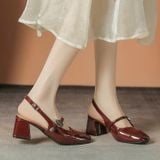  Giày Cao Gót 5 Phân Da Bóng Cao Cấp HF-351 