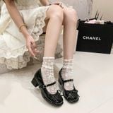  Giày Mary Jane Cao Gót  Da Bóng Cao Cấp 8208-26 