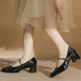  Giày Mary Jane  Cao Gót 4 Phân Da Bóng Cao Cấp 669-30 