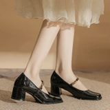  Giày Mary Jane  Cao Gót 4 Phân Da Bóng Cao Cấp 669-30 