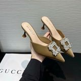  Dép Cao Gót 7 Phân Đính Đá Cao Cấp H66-41 