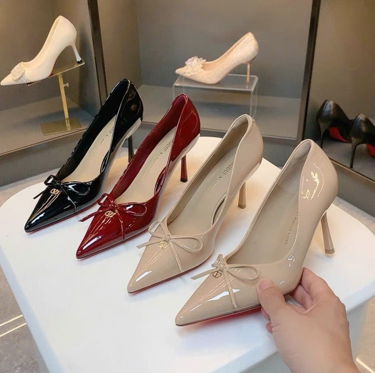  Giày Cao Gót 8 Phân Da Bóng Cao Cấp 1030 