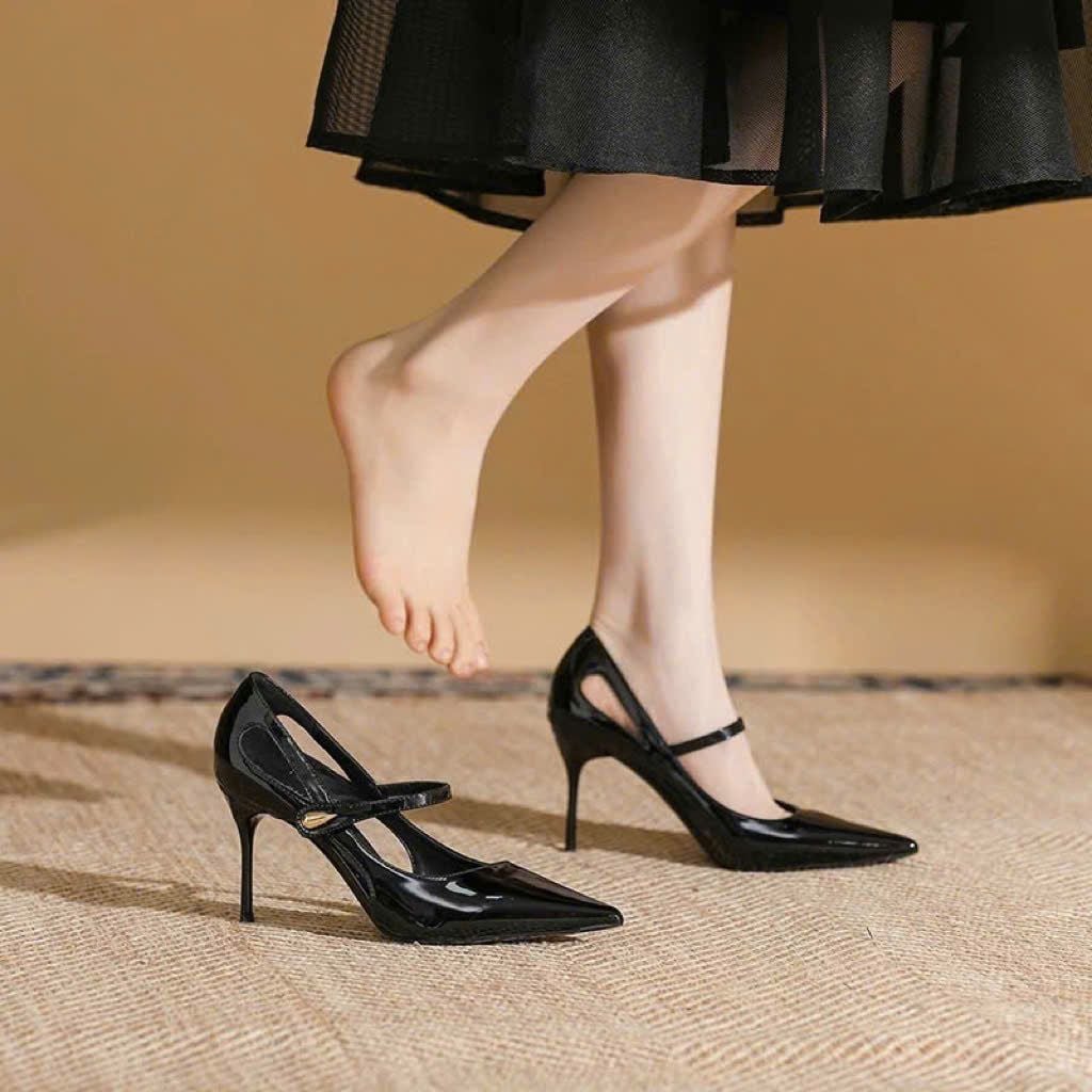  Giày Cao Gót 9 Phân Da Bóng  Cao Cấp A2270-12 