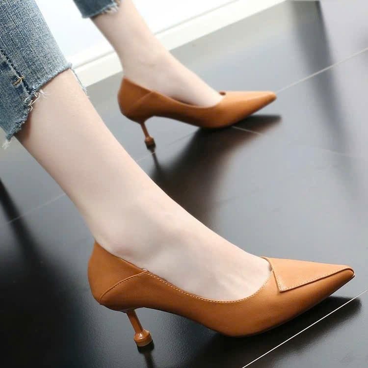  Giày Cao Gót 6 Phân Da Thật T375-013A 