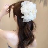  Kẹp Tóc Càng Cua Bảng Lớn Voan Bồng Chấm KT10 