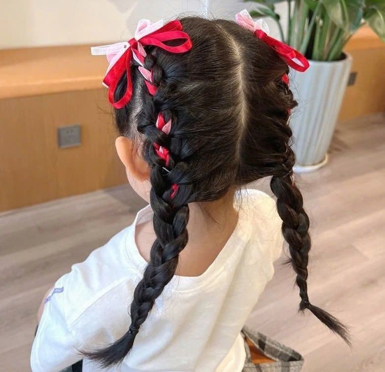  Set 2 kẹp tóc nơ ruy băng cho bé - SK-P01 