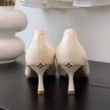  Giày Cao Gót 6 Phân Gót Đính Đá Cao Cấp 2665-2 