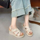  Giày Sandal Đế Xuồng Cao Gót 6,5 Phân QCCC 68062 