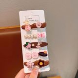  Set 5 kẹp tóc mái gắn charm gấu, thỏ  SK-P17 