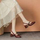  Giày Cao Gót 5 Phân Da Bóng Cao Cấp HF-351 