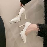  Giày Cao Gót 10 Phân Đế Đúp Da Lì Cao Cấp 8757 
