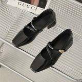  Giày Búp Bê Mary Jane 3 Phân Da Bóng Cao Cấp 252-13 