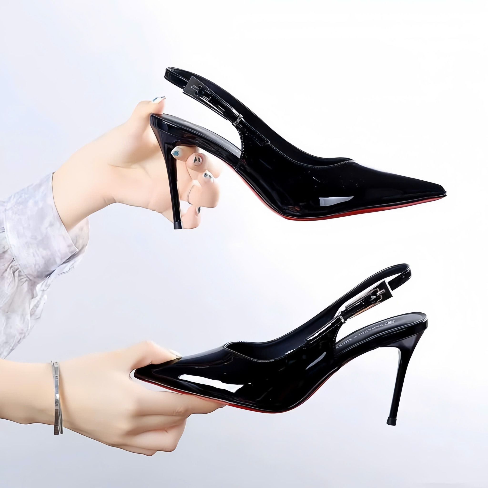  Giày Cao Gót 9 phân Da Bóng Cao Cấp 3381 