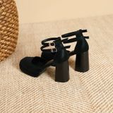  {Form Chuẩn} Giày Cao Gót 9 Phân Đế Đúp 2 Phân Da Lì VN112 