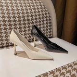  Giày Cao Gót 8 Phân Da Bóng Dập Vân Cao Cấp A782-2 