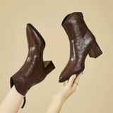  Giày Boot Nữ Da Lì, Lót Nỉ Cao Cấp 6 Phân 58077 