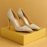  Giày Cao Gót Nữ 9 Phân Đính Đá Cao Cấp 539-9 