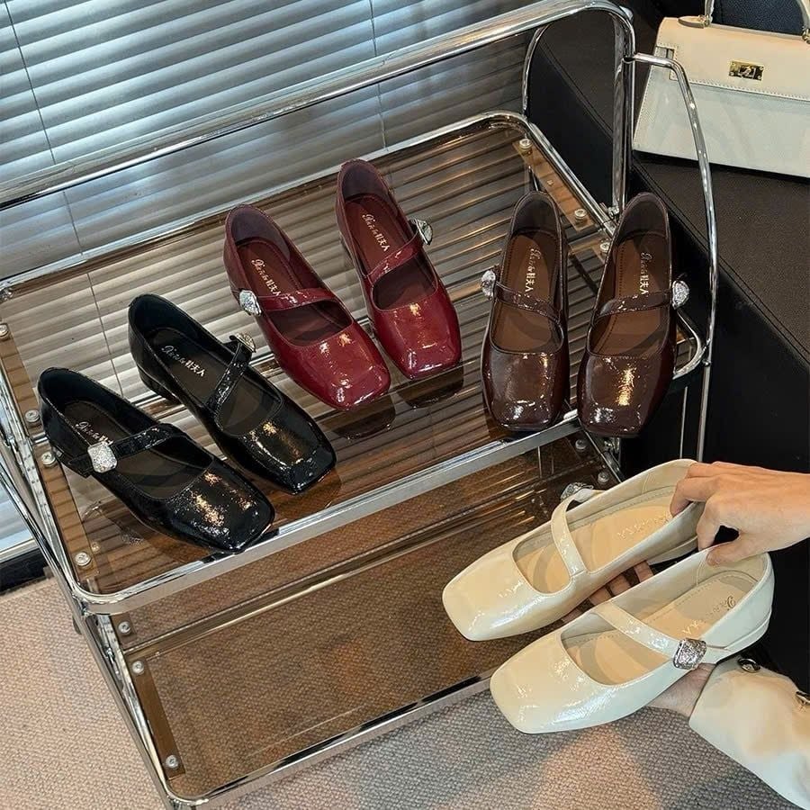  Giày Búp Bê 2 Phân Da Lì Cao Cấp BR25A119 