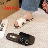  Dép Quai Ngang Da Lì Đế Bệt 6699-2 