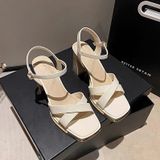  Giày Sandal Cao Gót 8 Phân Da Bóng QCCC A85-10 