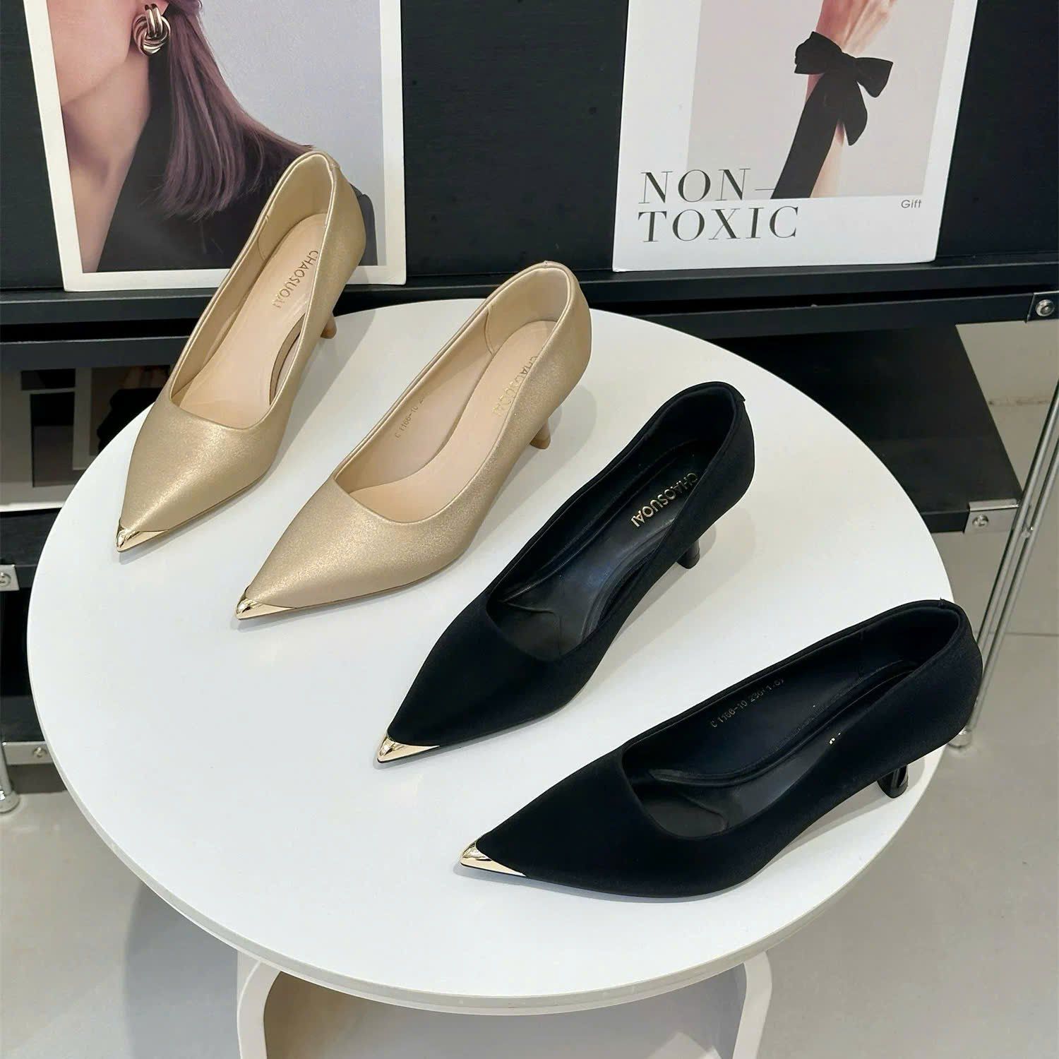  Giày Cao Gót 6 Phân Phối Vải Satin Cao Cấp 1166-10 