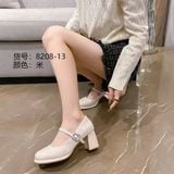  Giày Mary Jane  Cao Gót 7 Phân Da Bóng Cao Cấp 8208-13 
