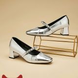  Giày Cao Gót 5 Phân Da  Bóng Cao Cấp 115-2 