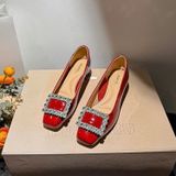  Giày Cao Gót 4 Phân Da Bóng Đính Đá Cao Cấp 1598-56 