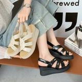  Giày Sandal Đế Xuồng Cao Gót 6,5 Phân QCCC 68062 