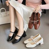  Giày Mary Jane Cao Gót 4 Phân Da Thật 301-25 