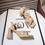  Giày Sandal Cao Gót 8 Phân Da Bóng QCCC A85-10 