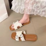  Dép Quai Ngang Da Lì Đế Bệt Cao Cấp 1819-5 