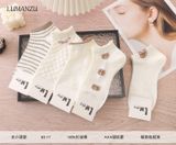  Tất Vớ Nữ Thể Thao Cổ Cao Họa Tiết Nơ T-3 