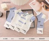  Tất Vớ Nữ Thể Thao Cổ Cao Họa Tiết Nơ T-3 