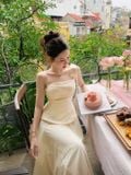  Set Áo Cúp Nơ + Chân Váy Thiết Kế Voan Trơn Cao Cấp VTK04 