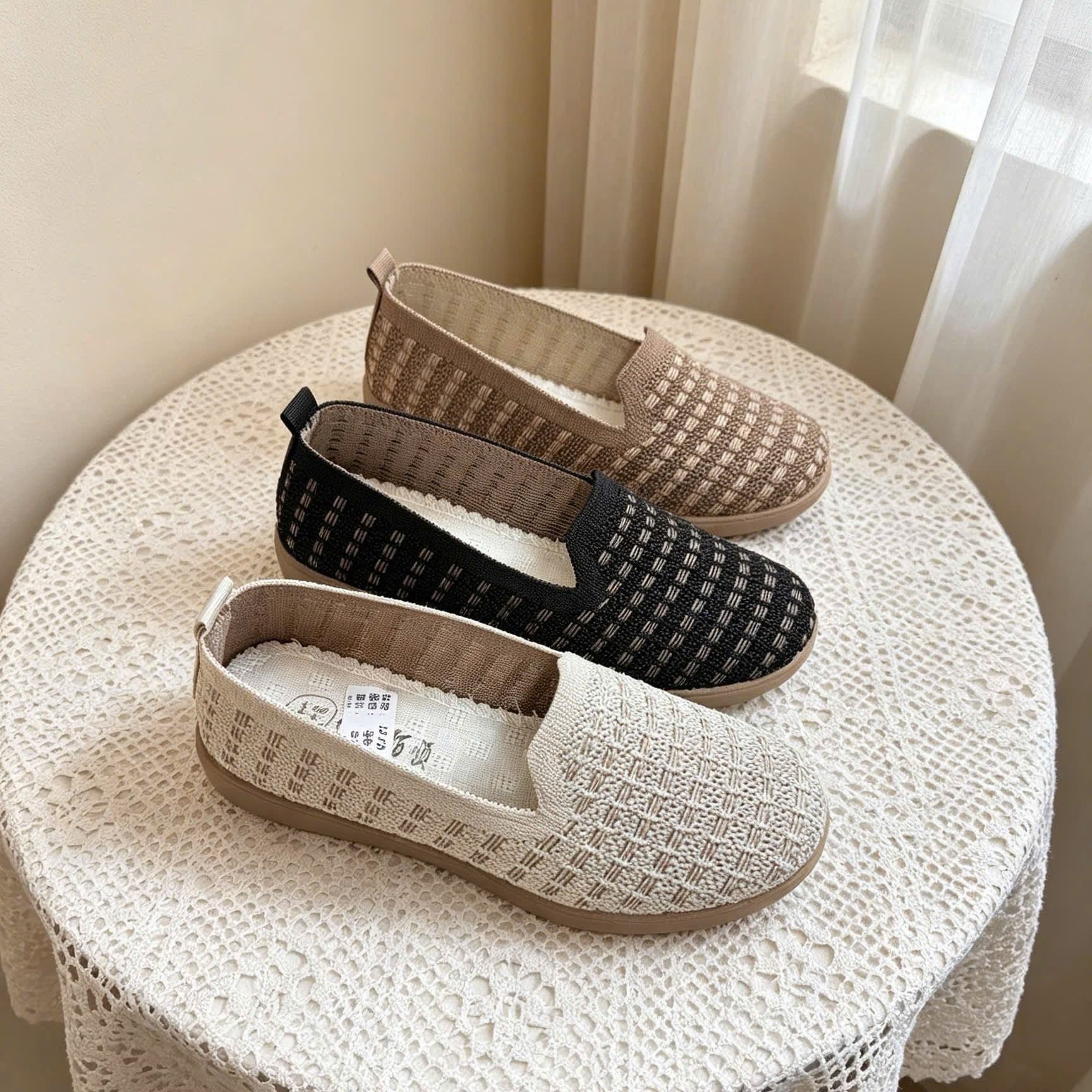  Giày Sneaker, Giày Slipon, Nữ Vải Thoáng  Khí Đế 3 Phân Cao Cấp JZ-09 