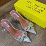  Giày Sandal Cao Gót 8 Phân Quai trong Phối Nơ Đá Cao Cấp G8-51 