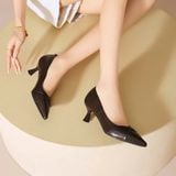  Giày Cao Gót 6 Phân Da Lì Cao Cấp 9780-1 
