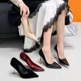  Giày Cao Gót 10 Phân Da Bóng Gót Mạ Crom Cao Cấp 3522 