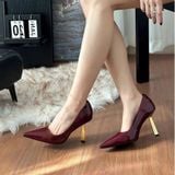  Giày Cao Gót 10 Phân Da Bóng Gót Mạ Crom Cao Cấp 3522 