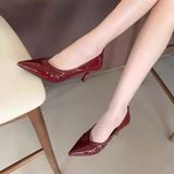  Giày Cao Gót 6 Phân Da Bóng Cao Cấp 88-17 