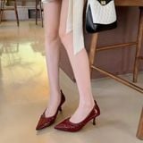  Giày Cao Gót 6 Phân Da Bóng Cao Cấp 88-17 