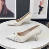  Giày Cao Gót Nữ Nơ Xoắn Đính Đá Cao Cấp 1165-3 