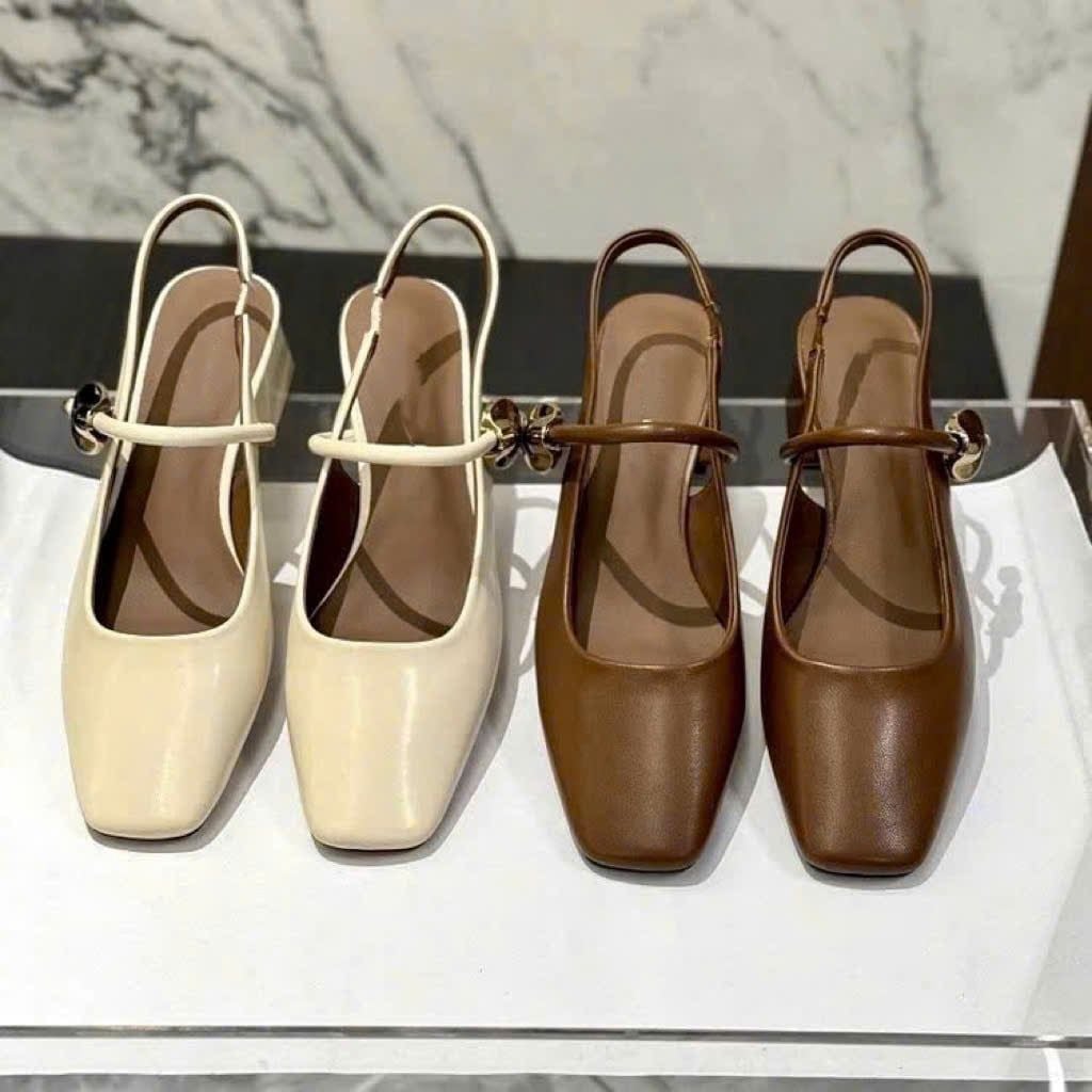  GiàyMary Jane Cao Gót 5 Phân Da Lì Cao Cấp C52 