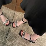  Giày Sandal Cao Gót 5 Phân Gót Trong Đính Đá Cao Cấp 819-50 