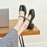  Giày Búp Bê Mary Jane 3 Phân Da Lì Cao Cấp 1110-1 