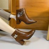  Giày Boot Nữ Da Lì Cao Cấp 6 Phân 2601 