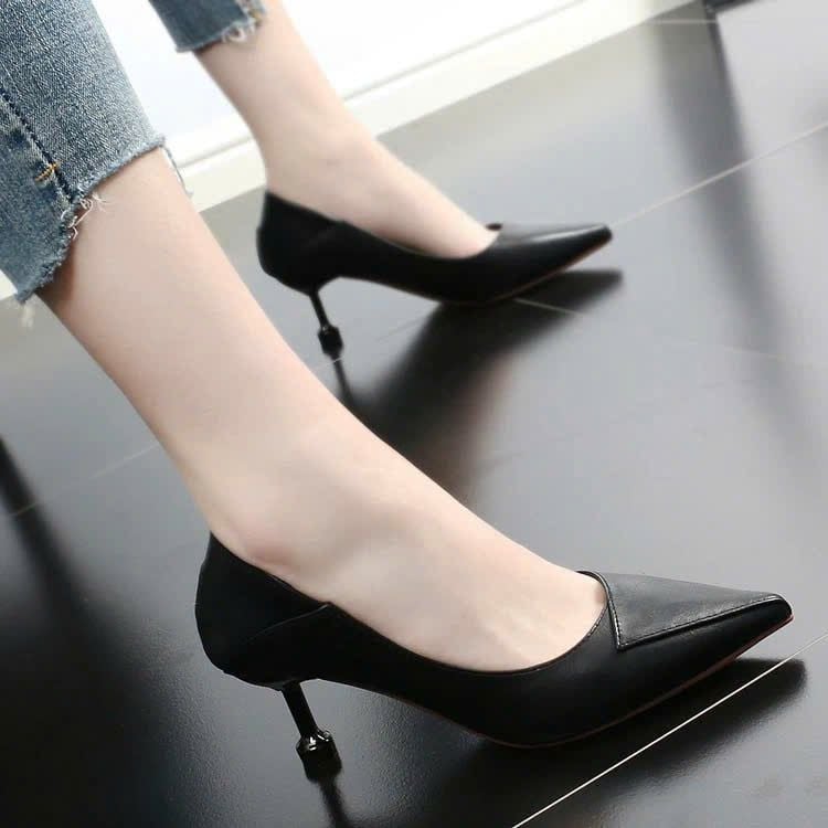  Giày Cao Gót 6 Phân Da Thật T375-013A 